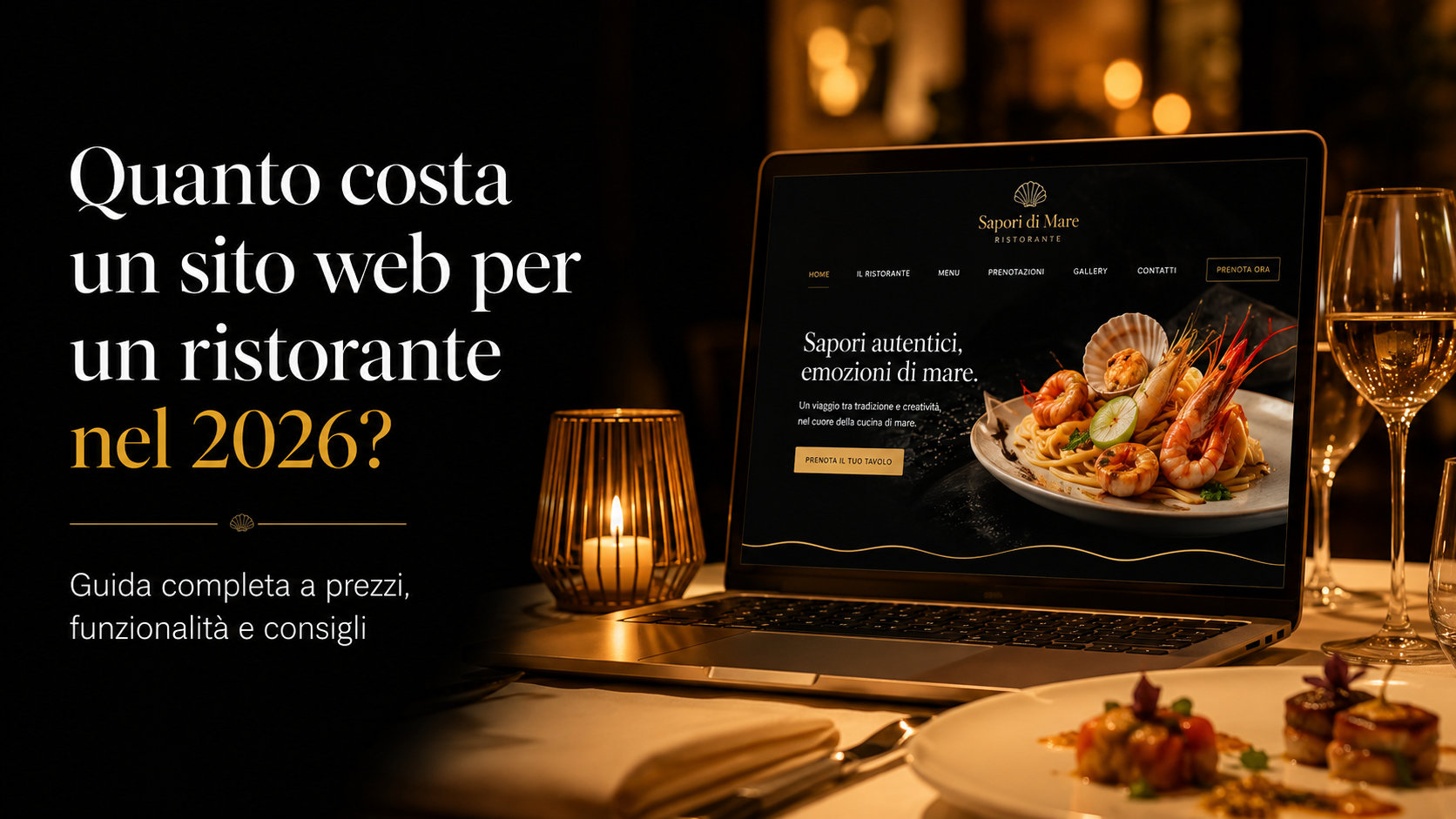 Homepage di un sito web professionale per ristorante